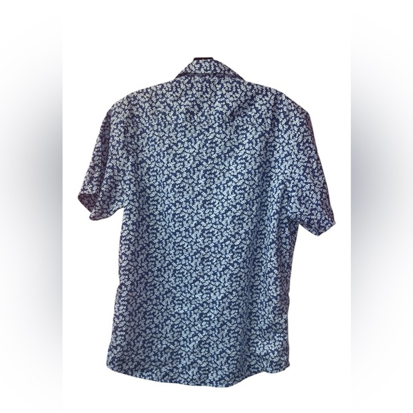 INC International Concepts Blue and White Casual Button Down Shirt - Picture 5 of 6